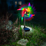 LED-es szolár szélforgó - színes LED, leszúrható - alu, műanyag - 75 x 23 x 23 cm