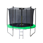 GardenLine Kerti trambulin védőhálóval és létrával - Zöld - 244 cm