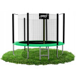 GardenLine Kerti trambulin védőhálóval és létrával - Zöld - 244 cm