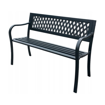 GardenLine Kerti pad - Rács - 125 x 53 x 77 cm - Fekete
