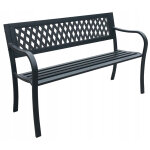 GardenLine Kerti pad - Rács - 125 x 53 x 77 cm - Fekete