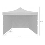 GardenLine Kerti pavilon 3 oldalfallal - Fekete - 3 x 3 m