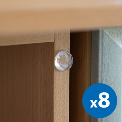 Ajtóütköző szett - öntapadós, átlátszó - 18 mm - 8 db