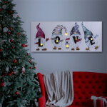 LED-es fali hangulatkép - LOVE - 2 x AA, 70 x 30 cm