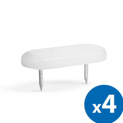 Műanyag bútor csúszótalp - szeggel, fehér - 43 x 18 mm - 4 db