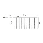 Fényfüggöny - 100 db hidegfehér microLED-del - 3 x 1 m - 230V - távirányítós