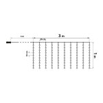 Fényfüggöny - 100 db melegfehér LED-del - 3 x 1 m - 230V - távirányítós