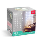 Fényfüggöny - 200 db LED - középfehér - hálózati - IP44 - 4,2 m - 8 program