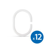 Zuhanyfüggöny-karika - műanyag, ovális - 12 db