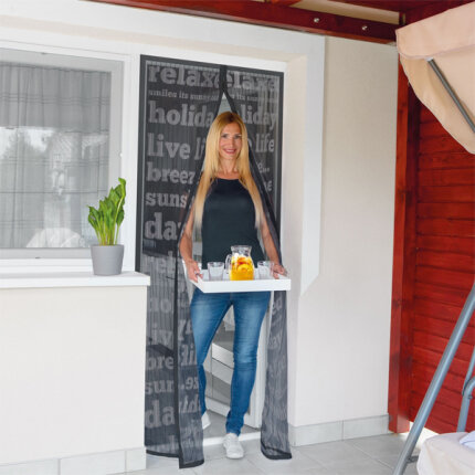 Feliratos szúnyogháló függöny ajtóra 100x210 cm