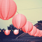 LED-es lampion 20 cm - Piros