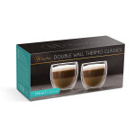 Duplafalú cappuccino üveg csésze - 250 ml - 2 db/doboz