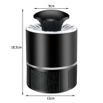 Hordozható elektromos szúnyogirtó LED fénnyel - 18,5x9x12 cm - Fekete