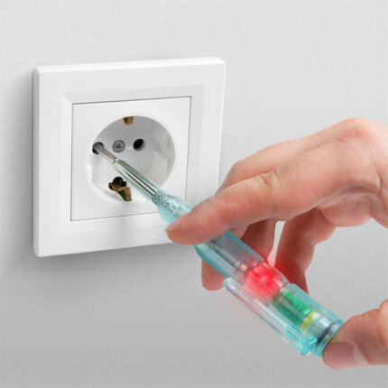 Fázisceruza - érintésmentes funkcióval - piros LED-del - 70 - 250 V AC - Elemes