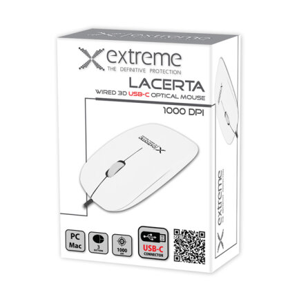 Vezetékes egér (USB-C) - Extreme Lacerta XM111W - Fehér