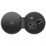 Rejtett, beépíthető konnektor + USB + Type-C + Vezeték nélküli töltő