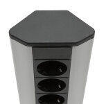 Sarokelosztó - 4 x 250V, 16A, 2 x USB - alumínium ház