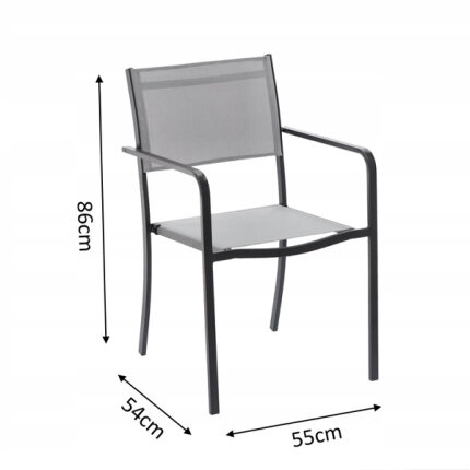 GardenLine kerti szék - 54 x 55 x 86 cm -Szürke