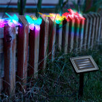 LED szolár fényfüzér - pillangó - 2,9 m - 10 színes LED