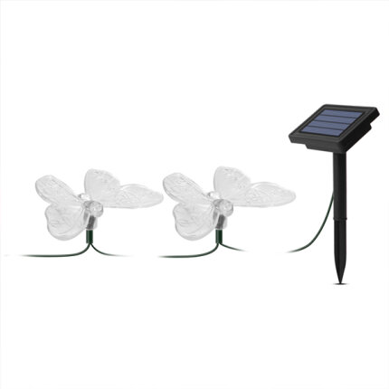LED szolár fényfüzér - pillangó - 2,9 m - 10 színes LED