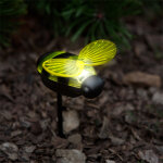 Leszúrható szolár lámpa - méhecske - 8 x 6,5 x 14 cm - Fehér LED