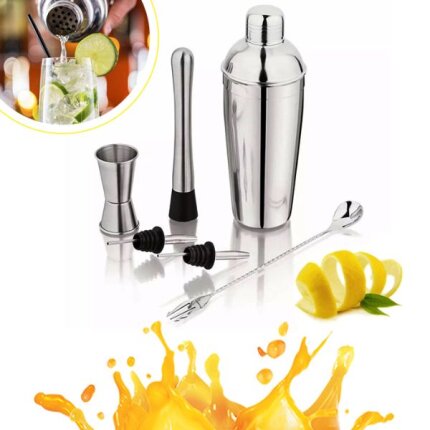 6 részes bármixer készlet: shaker, állvány, otthoni koktélokhoz