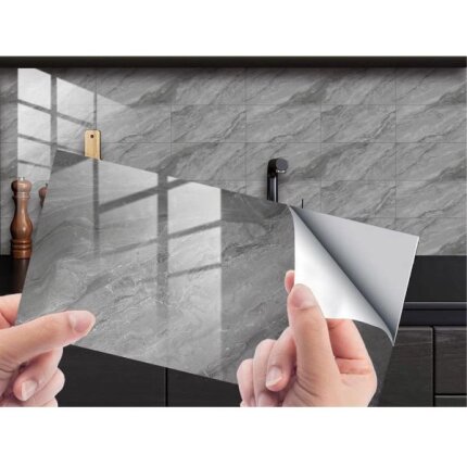 Öntapadós falpanel – márványhatású dekorcsempe, 30×15 cm, 16 db-os szett