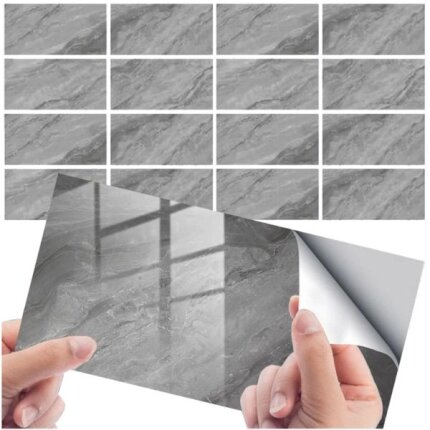 Öntapadós falpanel – márványhatású dekorcsempe, 30×15 cm, 16 db-os szett
