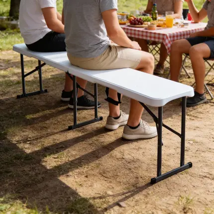 Összecsukható kerti pad 180 cm - fehér