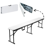 Összecsukható kerti pad 180 cm - fehér