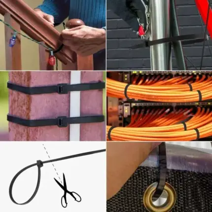 Fekete műanyag kábelkötegelő 100 db (2,5x200mm)