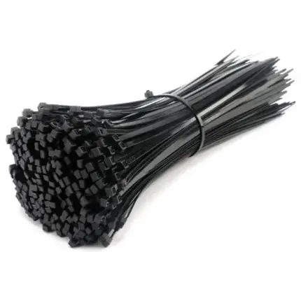Fekete műanyag kábelkötegelő 100 db (2,5x200mm)