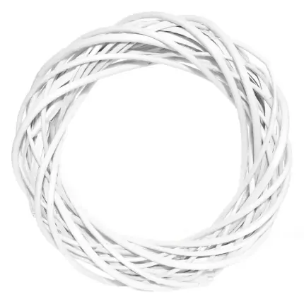 Fehér fonott koszorú 25cm